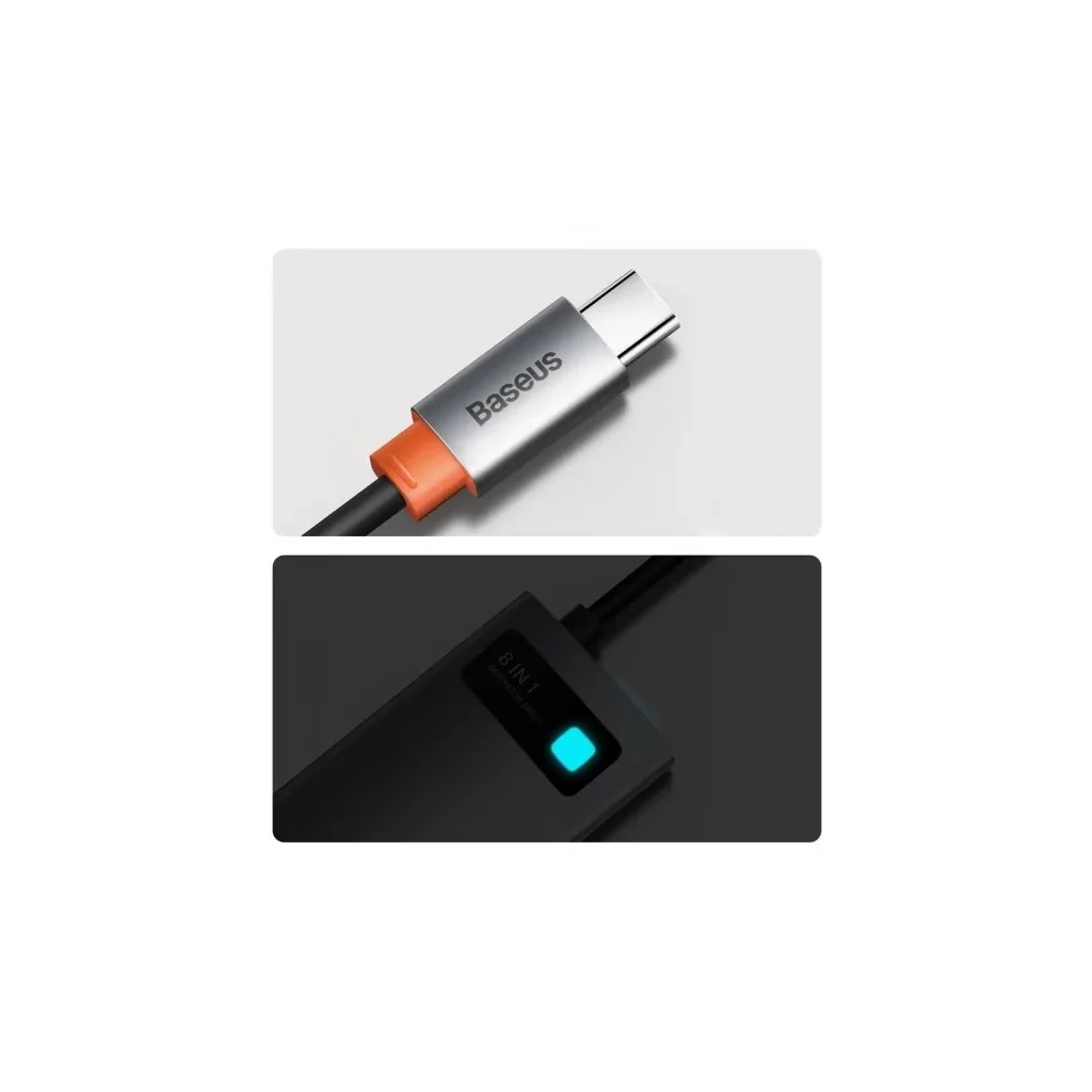 Концентратор Baseus USB-C 8-in-1 (CAHUB-CV0G) - фото 5 Концентратор Baseus USB-C 8-in-1 (CAHUB-CV0G) - фото 5