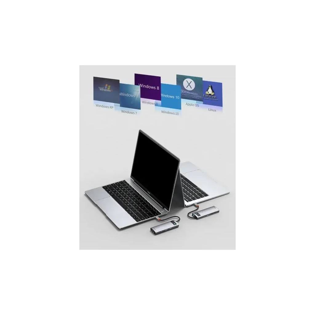 Концентратор Baseus USB-C 8-in-1 (CAHUB-CV0G) - фото 8 Концентратор Baseus USB-C 8-in-1 (CAHUB-CV0G) - фото 8