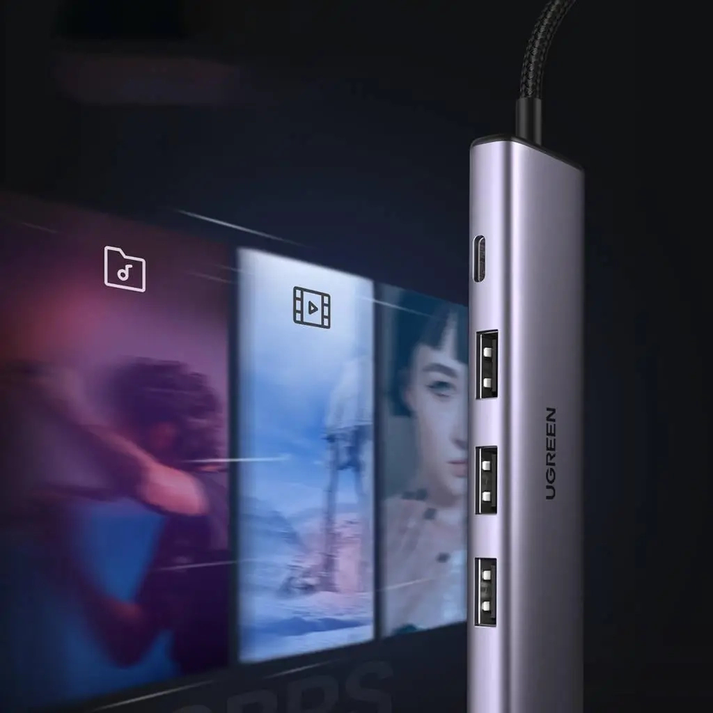 Концентратор Ugreen USB 3.0 to 4xUSB 3.0 CM473 (20805) - фото 3 Концентратор Ugreen USB 3.0 to 4xUSB 3.0 CM473 (20805) - фото 3