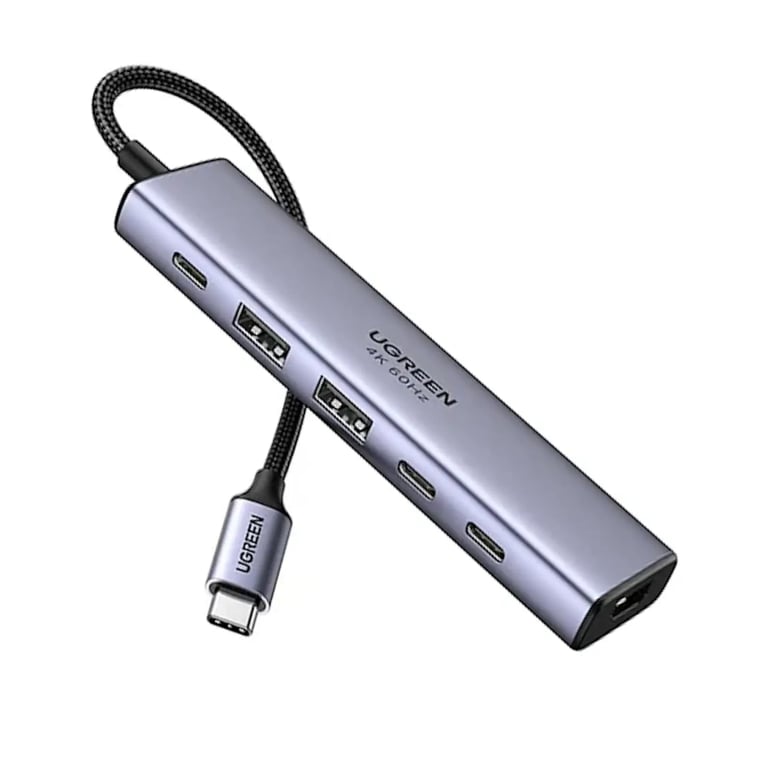 Концентратор Ugreen USB-C to HDMI + 2xUSB 3.2 + 2xUSB-C 3.2 + PD CM511 gray (35999) - фото 1