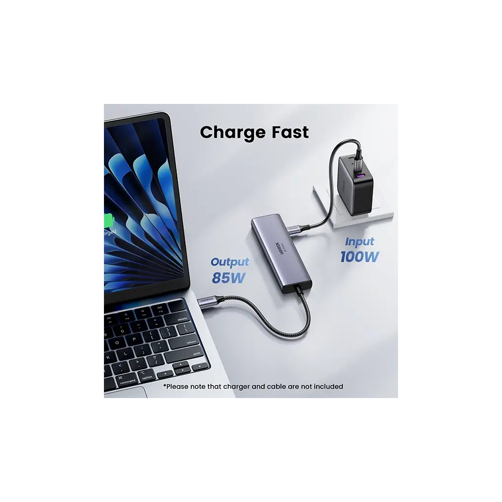 Концентратор Ugreen USB-C to HDMI + 2xUSB 3.2 + 2xUSB-C 3.2 + PD CM511 gray (35999) - фото 4 Концентратор Ugreen USB-C to HDMI + 2xUSB 3.2 + 2xUSB-C 3.2 + PD CM511 gray (35999) - фото 4