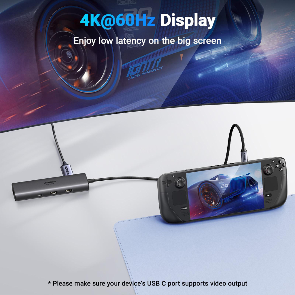 Концентратор Ugreen USB-C to HDMI + 2xUSB 3.2 + USB-C 3.2 + RJ45 + PD CM512 gray (45000) - фото 3 Концентратор Ugreen USB-C to HDMI + 2xUSB 3.2 + USB-C 3.2 + RJ45 + PD CM512 gray (45000) - фото 3