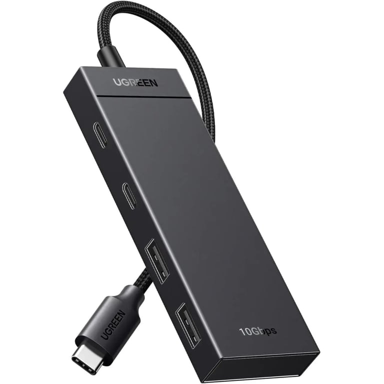 Концентратор Ugreen USB-C to 2xUSB 3.2 Gen2 + 2xUSB-C 3.2 Gen2 10Gbps CM806 black (35583) - фото 1