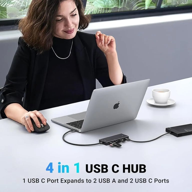 Концентратор Ugreen USB-C to 2xUSB 3.2 Gen2 + 2xUSB-C 3.2 Gen2 10Gbps CM806 black (35583) - фото 3