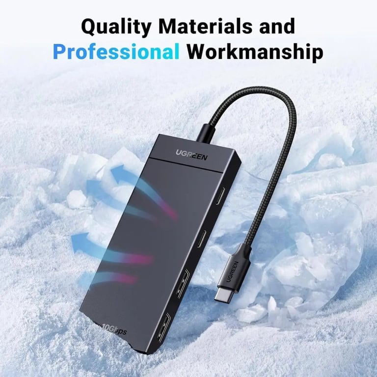 Концентратор Ugreen USB-C to 2xUSB 3.2 Gen2 + 2xUSB-C 3.2 Gen2 10Gbps CM806 black (35583) - фото 6