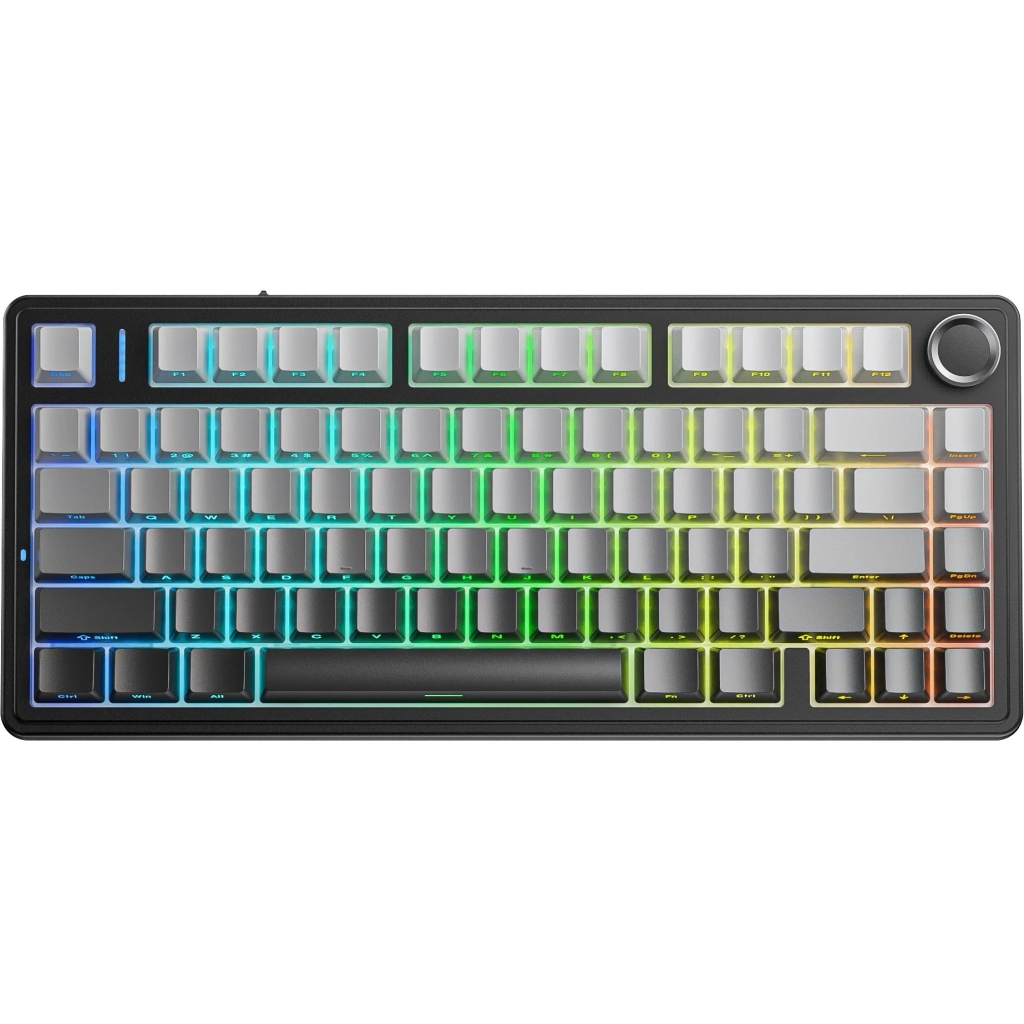 Клавіатура Aula F75 Gasket Reaper Switch Hot-Swap RGB Bluetooth/Wireless/USB UA Black/Grey (6948391209913) - фото 1