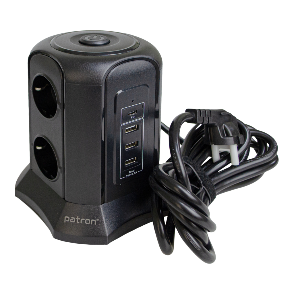 Мережевий фільтр живлення Patron SP-1663-USBT (EXT-PN-SP-1663-USBT) - фото 1