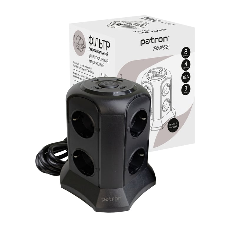 Мережевий фільтр живлення Patron SP-1683-USBT (EXT-PN-SP-1683-USBT) - фото 3