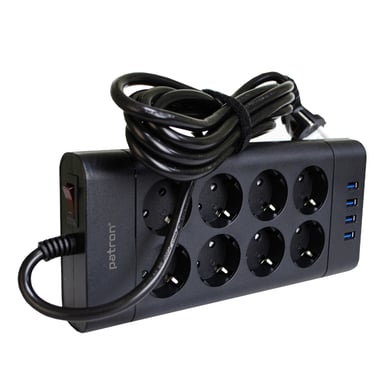 Мережевий фільтр живлення Patron SP-1683-USB (EXT-PN-SP-1683-USB) - фото 1