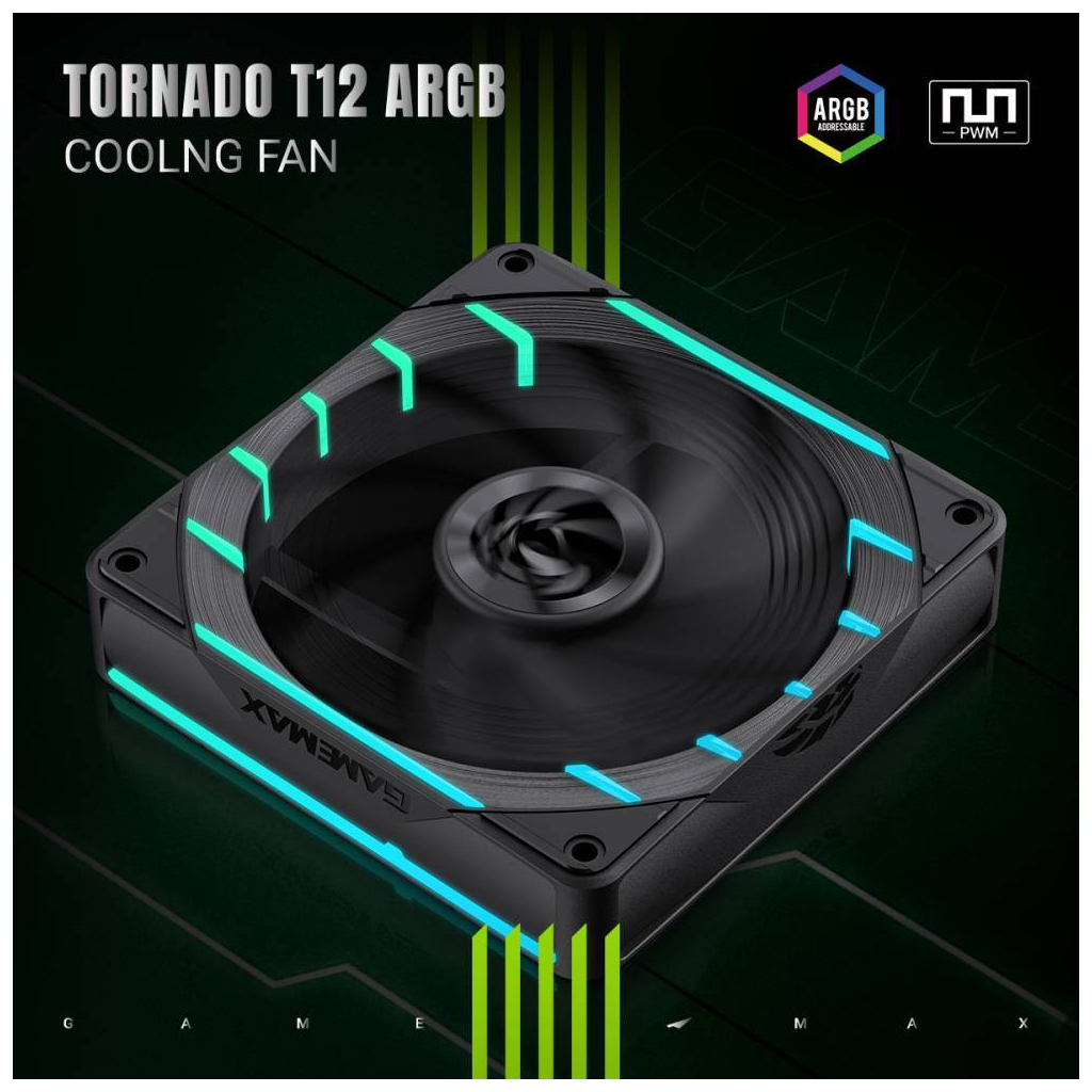 Кулер до корпусу Gamemax Tornado T12 ARGB - фото 5 Кулер до корпусу Gamemax Tornado T12 ARGB - фото 5
