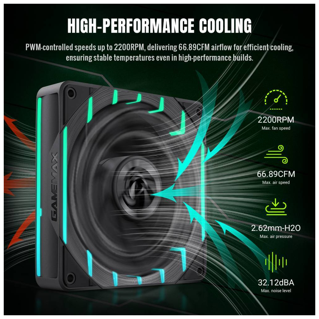 Кулер до корпусу Gamemax Tornado T12 ARGB - фото 8 Кулер до корпусу Gamemax Tornado T12 ARGB - фото 8