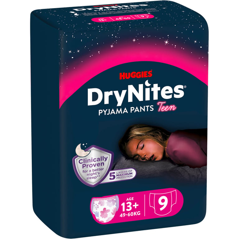 Підгузки Huggies DryNites для дівчаток 13+ років, 9 шт (5029053583679) - фото 1