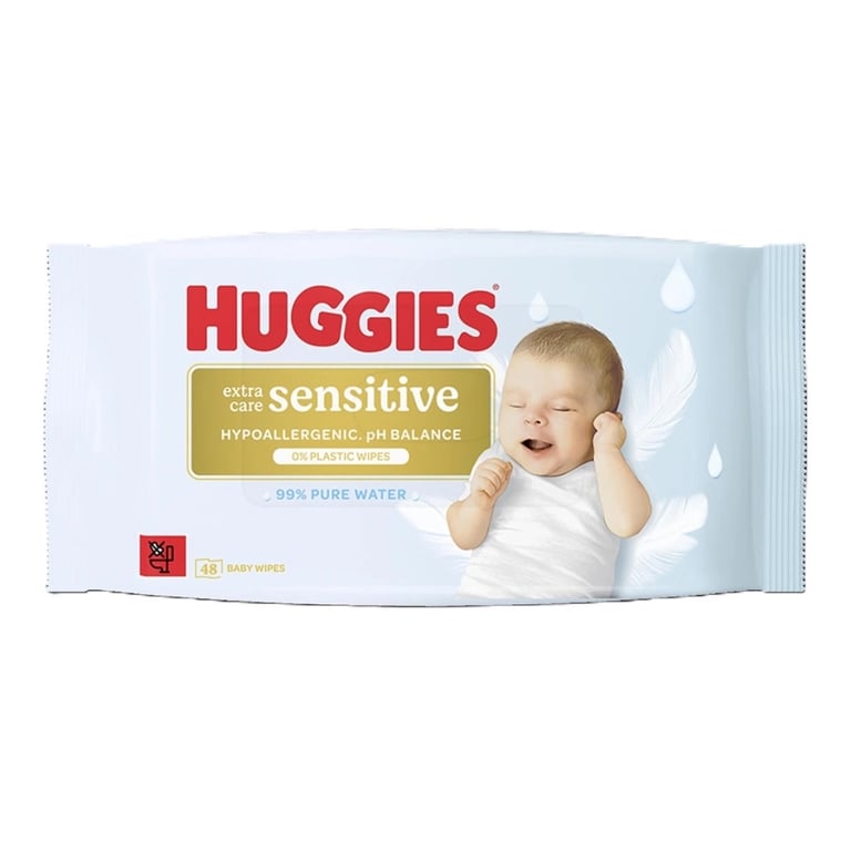 Дитячі вологі серветки Huggies Pure ExSens 48х8 (5029053585543) - фото 1