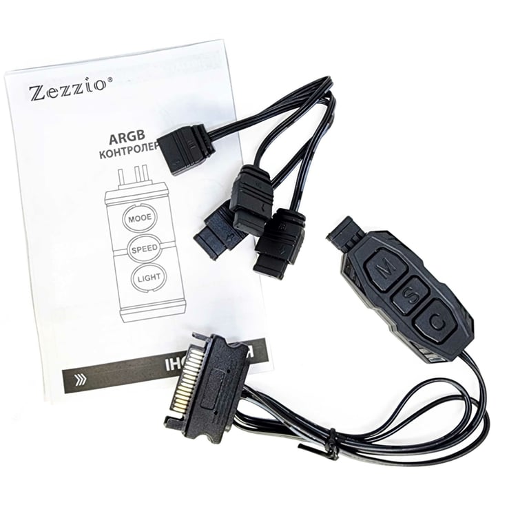 Модуль управління підсвічуванням Zezzio Контролер керування Zezzio ARGB 3-Pin 5V/SATA (Zezzio ARGB controller Sata) (Zezzio ARGB 3-Pin 5V/SATA) - фото 3