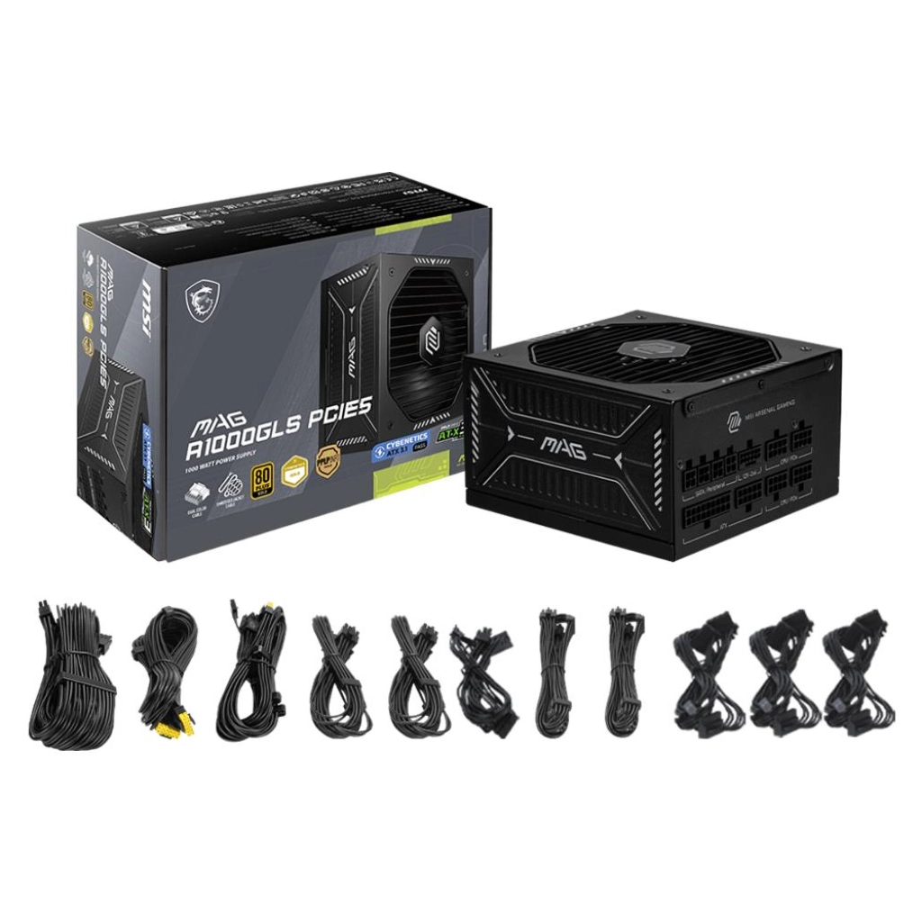 Блок живлення MSI 1000W MAG A1000GLS PCIE5 (MAG A1000GLS PCIE5) - фото 4 Блок живлення MSI 1000W MAG A1000GLS PCIE5 (MAG A1000GLS PCIE5) - фото 4