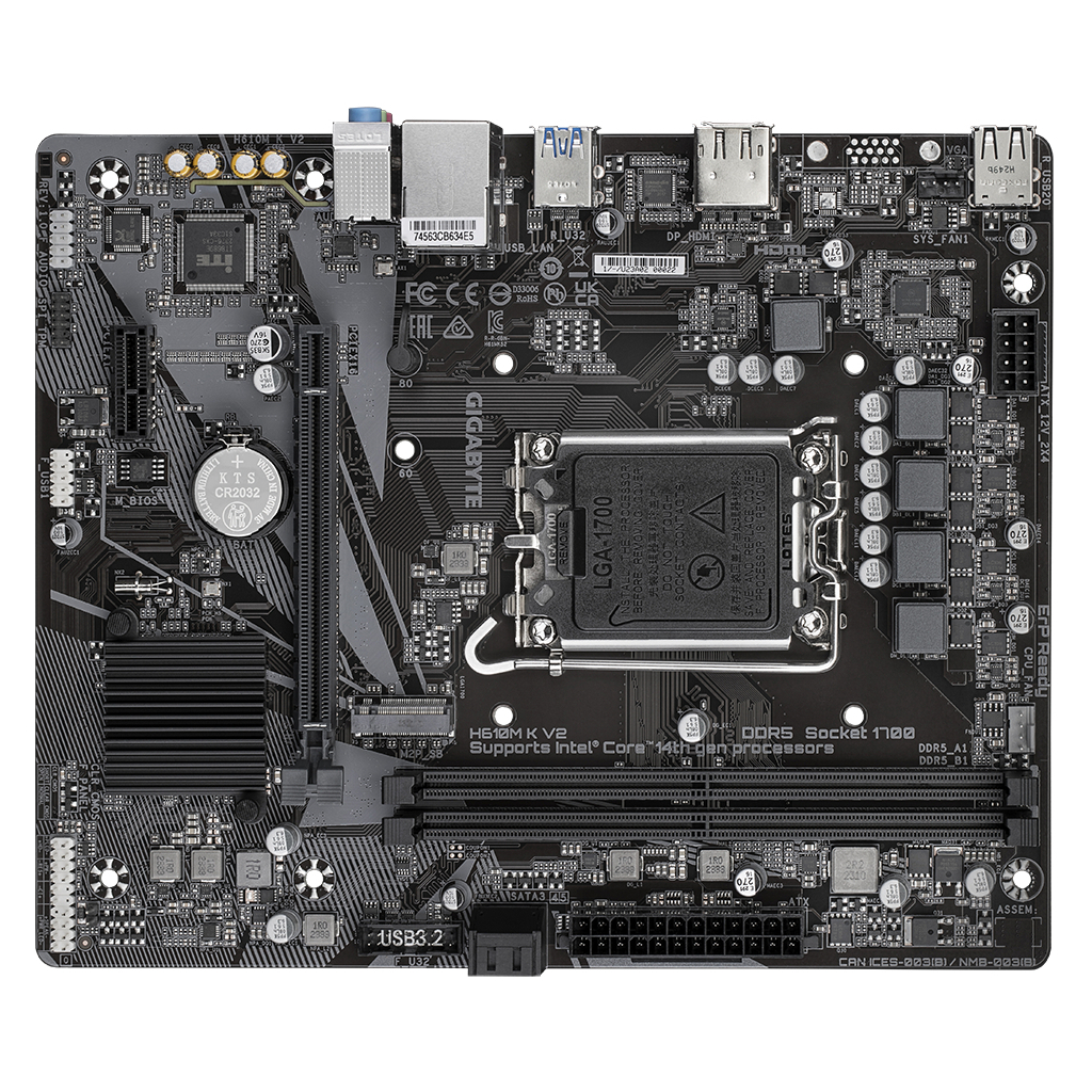 Материнська плата GIGABYTE H610M K V2 - фото 4 Материнська плата GIGABYTE H610M K V2 - фото 4