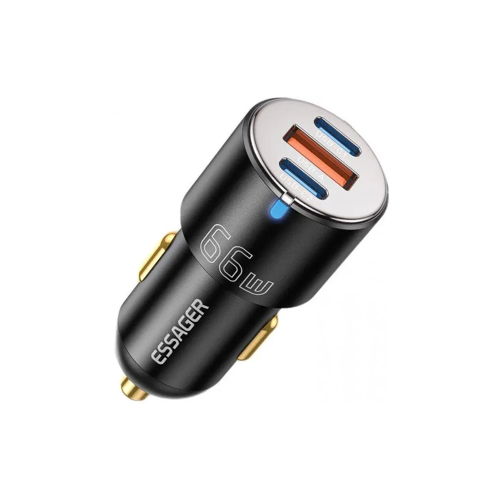 Зарядний пристрій Essager 2xUSB-C 66W + 1xUSB black (ECC2C1A-FF01) - фото 1 Зарядний пристрій Essager 2xUSB-C 66W + 1xUSB black (ECC2C1A-FF01) - фото 1