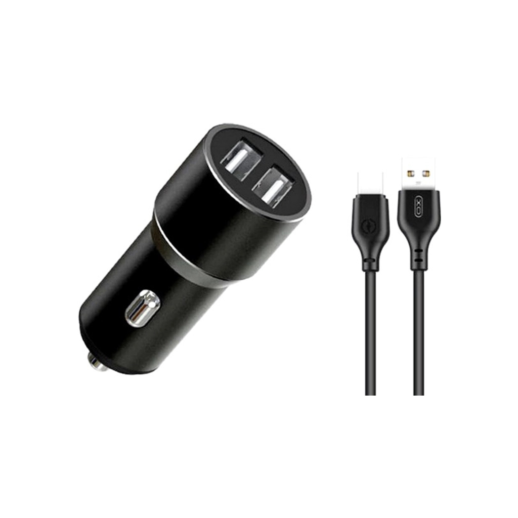 Зарядний пристрій XO 1xUSB + cable USB to USB-C TZ09 black (6920680873500) - фото 1