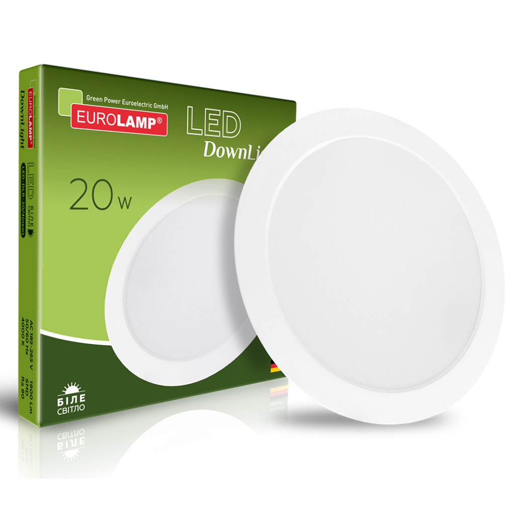 Світильник Eurolamp Downlight NEW 20W 1900lm 4000K (LED-DLR-20/4(new)) Світильник Eurolamp Downlight NEW 20W 1900lm 4000K (LED-DLR-20/4(new))