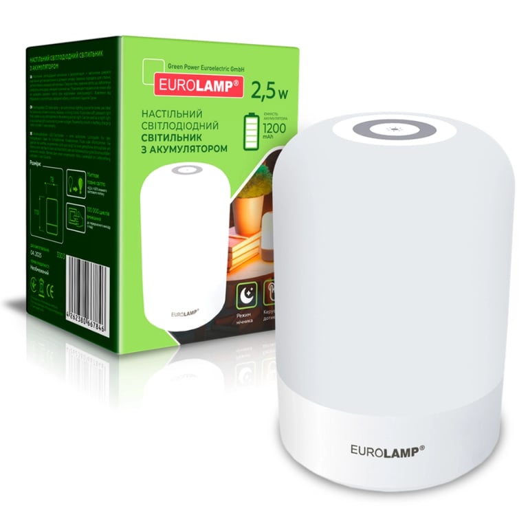 Нічник Eurolamp 2.5W 2800-6500K 1200mAh USB з акумулятором (NL-2.5W) - фото 2
