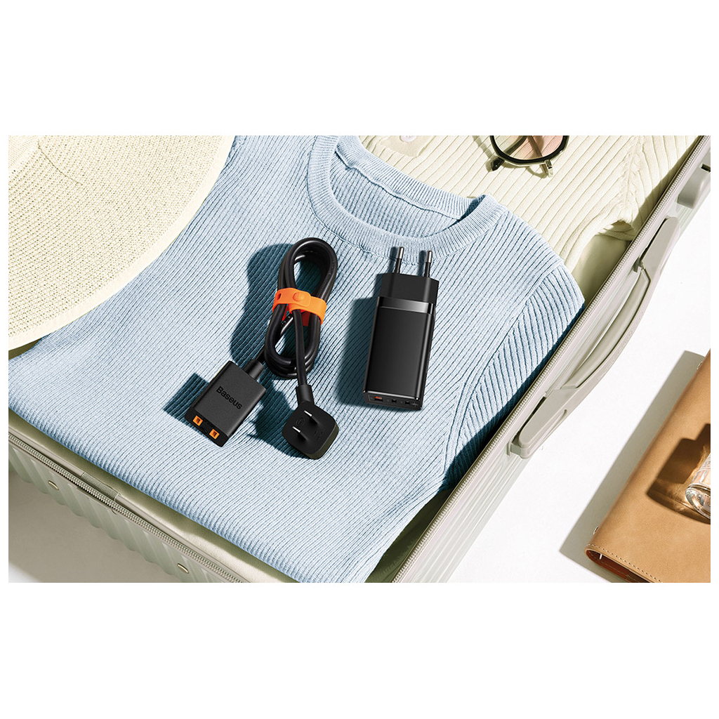 Зарядний пристрій Baseus 2xUSB-C 65W + 1xUSB GaN + cable USB-C to USB-C 100W 1.0m black (CCGP120201) - фото 11 Зарядний пристрій Baseus 2xUSB-C 65W + 1xUSB GaN + cable USB-C to USB-C 100W 1.0m black (CCGP120201) - фото 11