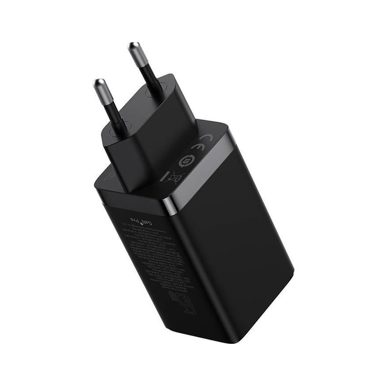 Зарядний пристрій Baseus 2xUSB-C 65W + 1xUSB GaN + cable USB-C to USB-C 100W 1.0m black (CCGP120201) - фото 4