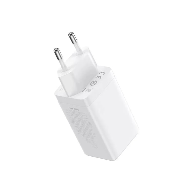 Зарядний пристрій Baseus 2xUSB-C 65W + 1xUSB GaN + cable USB-C to USB-C 100W 1.0m white (CCGP120202) - фото 3
