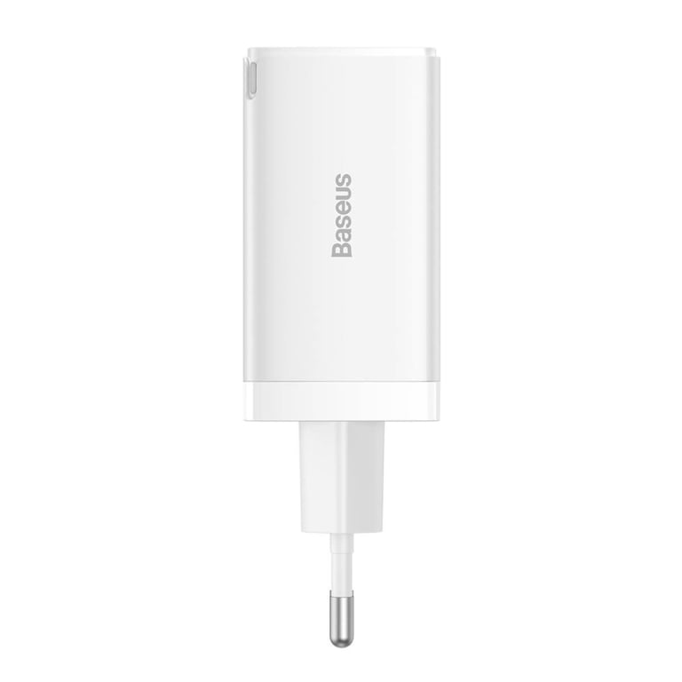 Зарядний пристрій Baseus 2xUSB-C 65W + 1xUSB GaN + cable USB-C to USB-C 100W 1.0m white (CCGP120202) - фото 5