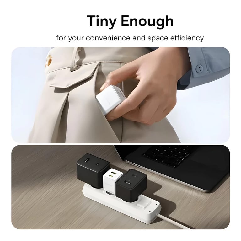 Зарядний пристрій Baseus 1xUSB-C 20W + 1xUSB white + cable USB-C to USB-C 60W 1.0m (P10111608213-01) - фото 12