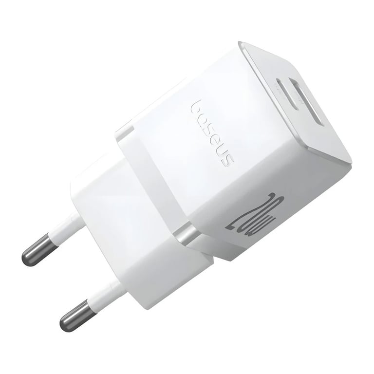 Зарядний пристрій Baseus 1xUSB-C 20W + 1xUSB white + cable USB-C to USB-C 60W 1.0m (P10111608213-01) - фото 5