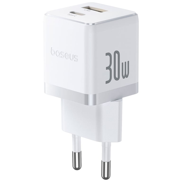 Зарядний пристрій Baseus 1xUSB-C 30W + 1xUSB white (P1011160A213-00) - фото 2