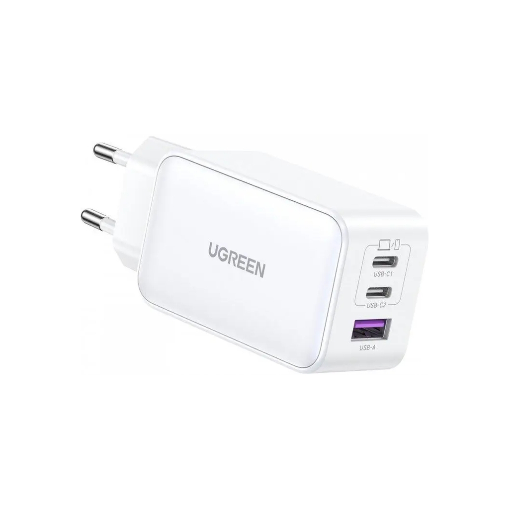 Зарядний пристрій Ugreen 1xUSB + 2xUSB-C 65W GaN CD244 white (15334) - фото 2 Зарядний пристрій Ugreen 1xUSB + 2xUSB-C 65W GaN CD244 white (15334) - фото 2
