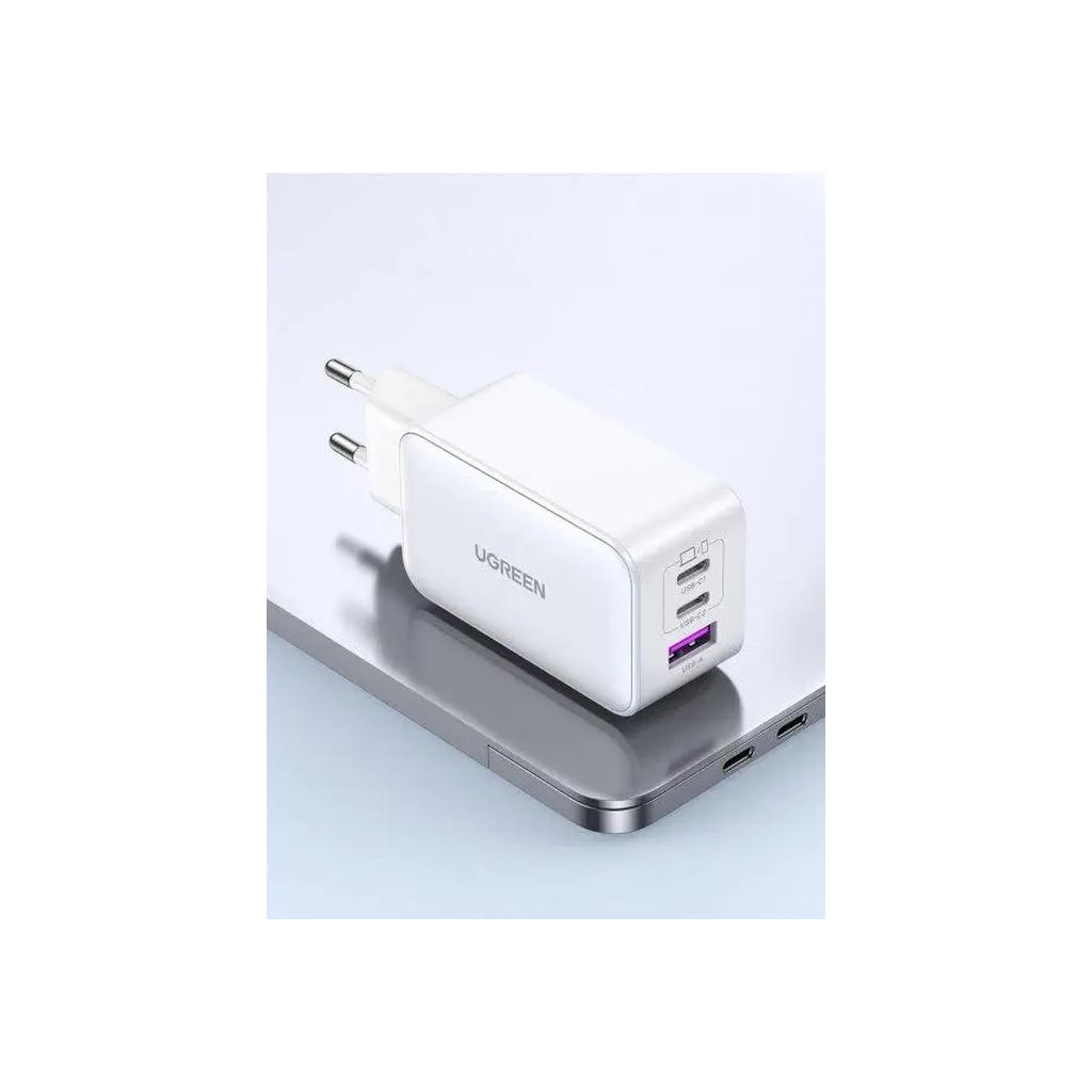 Зарядний пристрій Ugreen 1xUSB + 2xUSB-C 65W GaN CD244 white (15334) - фото 4 Зарядний пристрій Ugreen 1xUSB + 2xUSB-C 65W GaN CD244 white (15334) - фото 4