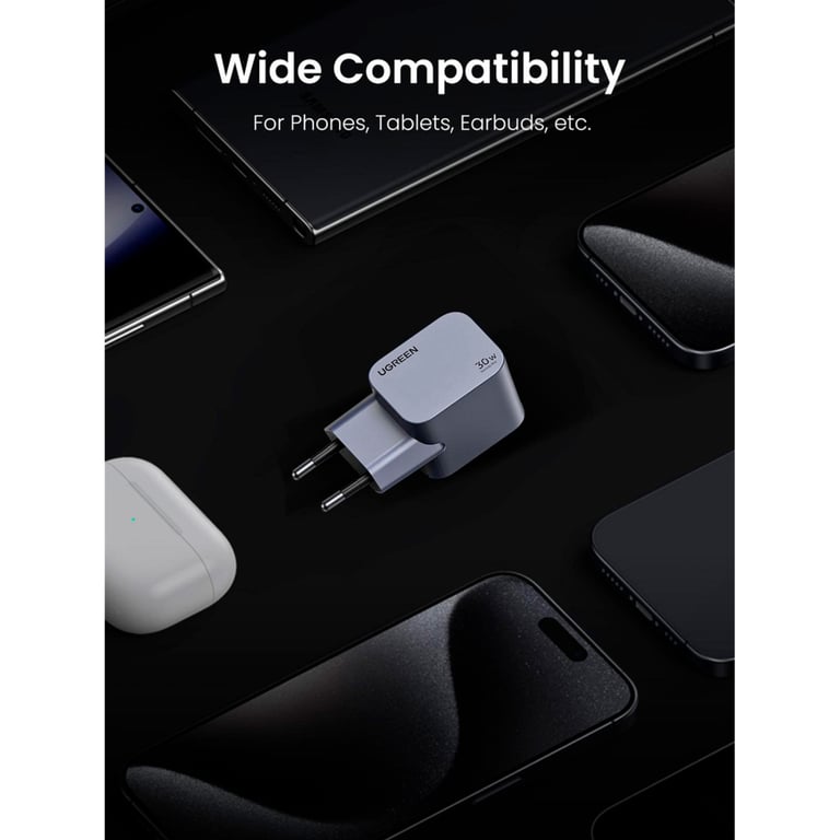 Зарядний пристрій Ugreen USB-C PD30W GaN X703 gray (35006) - фото 10