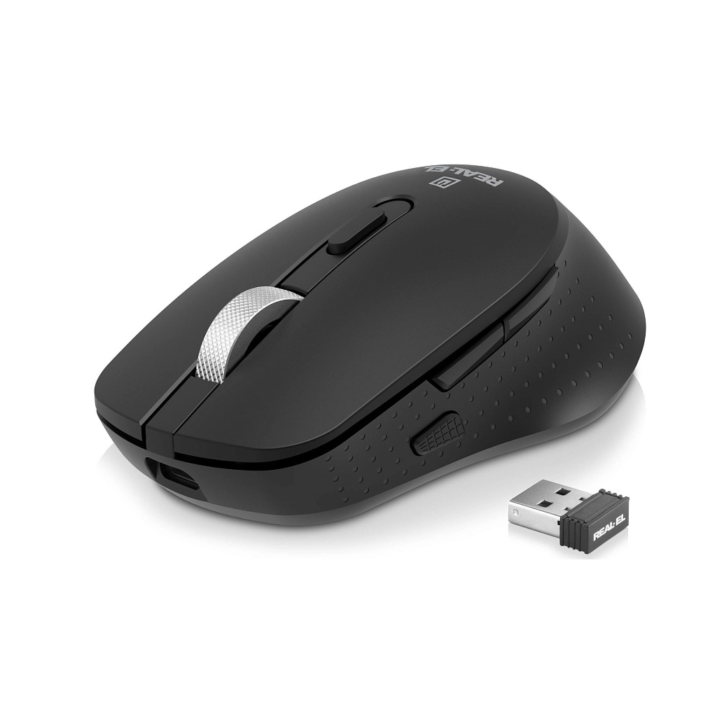 Мишка REAL-EL RM-380W Wireless Black (EL123200057) - фото 2 Мишка REAL-EL RM-380W Wireless Black (EL123200057) - фото 2
