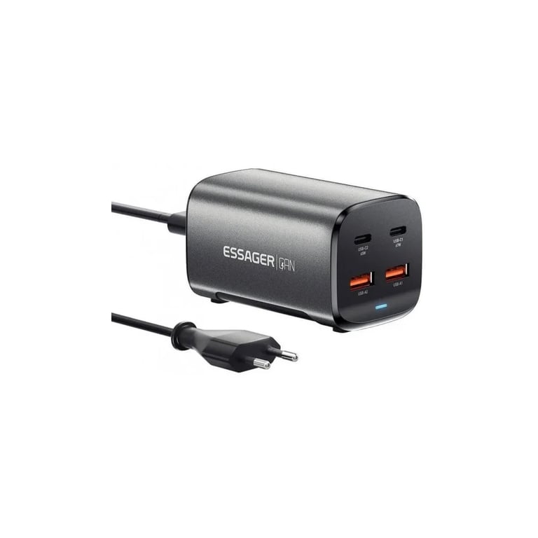 Зарядний пристрій Essager 2xUSB-C + 2xUSB 67W GaN (ECT2AC-JYB0G-Z) - фото 1
