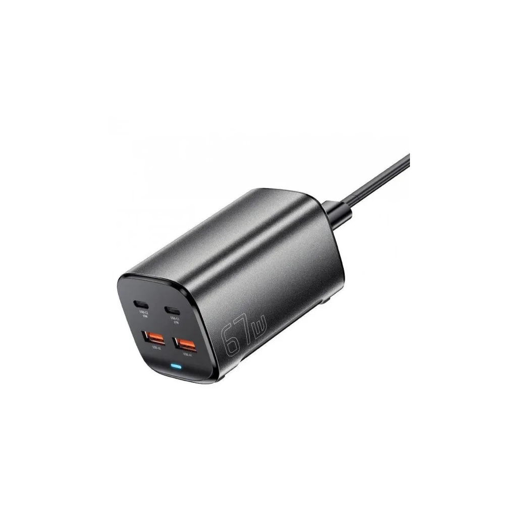 Зарядний пристрій Essager 2xUSB-C + 2xUSB 67W GaN (ECT2AC-JYB0G-Z) - фото 2 Зарядний пристрій Essager 2xUSB-C + 2xUSB 67W GaN (ECT2AC-JYB0G-Z) - фото 2