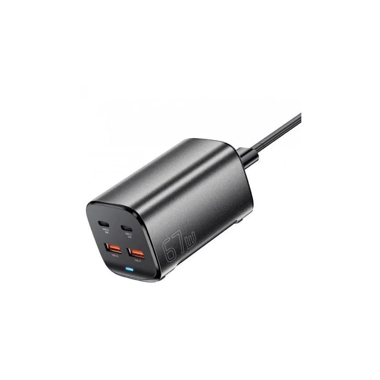 Зарядний пристрій Essager 2xUSB-C + 2xUSB 67W GaN (ECT2AC-JYB0G-Z) - фото 2