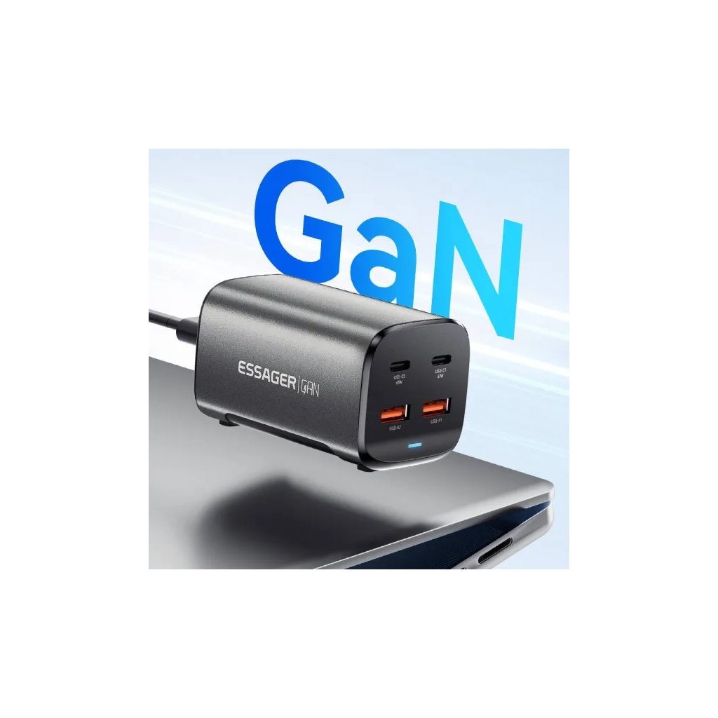 Зарядний пристрій Essager 2xUSB-C + 2xUSB 67W GaN (ECT2AC-JYB0G-Z) - фото 6 Зарядний пристрій Essager 2xUSB-C + 2xUSB 67W GaN (ECT2AC-JYB0G-Z) - фото 6
