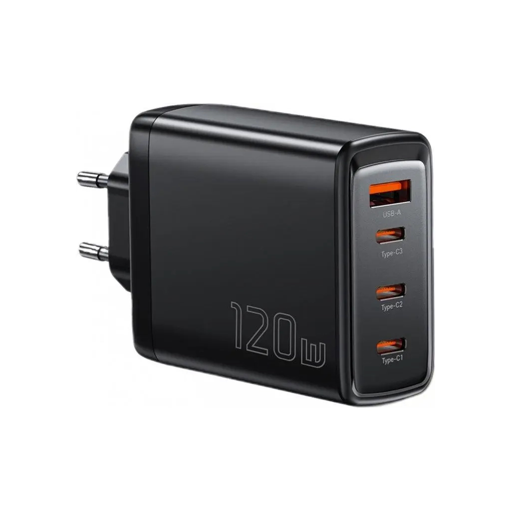 Зарядний пристрій Essager 3xUSB-C + 1xUSB 120W GaN (ECT3CA-JZB01-Z) - фото 2 Зарядний пристрій Essager 3xUSB-C + 1xUSB 120W GaN (ECT3CA-JZB01-Z) - фото 2