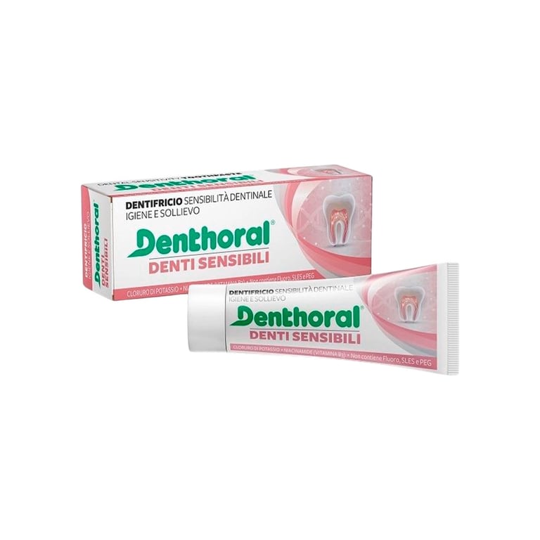 Зубна паста Denthoral Dentifricio Sensitive Teeth Для чутливих зубів 75 мл (8002185041405) - фото 1