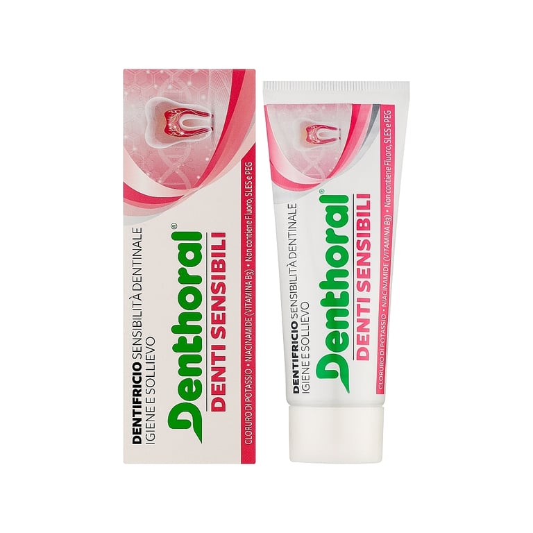 Зубна паста Denthoral Dentifricio Sensitive Teeth Для чутливих зубів 75 мл (8002185041405) - фото 2