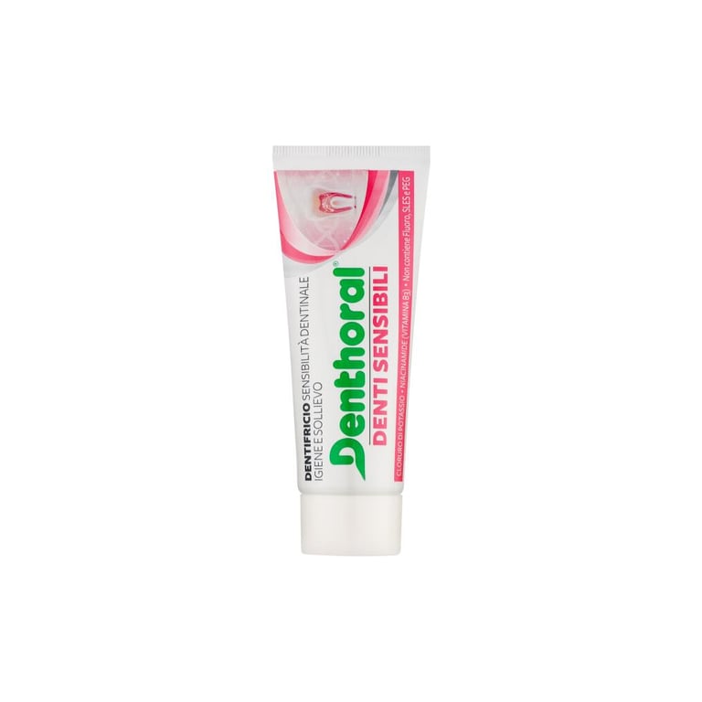 Зубна паста Denthoral Dentifricio Sensitive Teeth Для чутливих зубів 75 мл (8002185041405) - фото 3