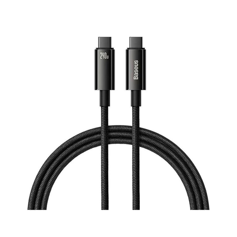 Дата кабель USB-C to USB-C 1.0m 240W Black Baseus (CAWJ040001) - фото 1