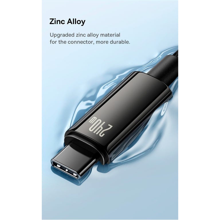 Дата кабель USB-C to USB-C 1.0m 240W Black Baseus (CAWJ040001) - фото 12