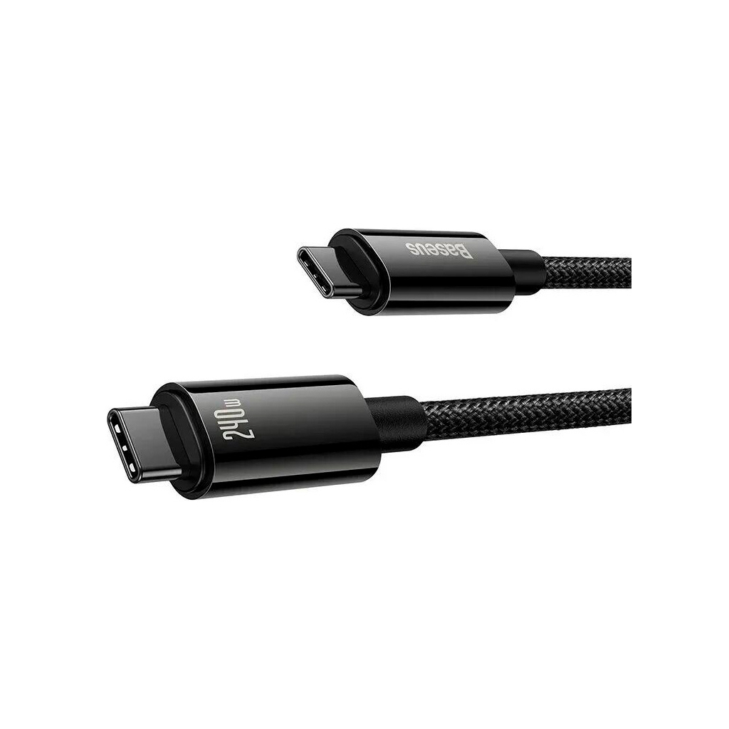 Дата кабель USB-C to USB-C 1.0m 240W Black Baseus (CAWJ040001) - фото 3 Дата кабель USB-C to USB-C 1.0m 240W Black Baseus (CAWJ040001) - фото 3