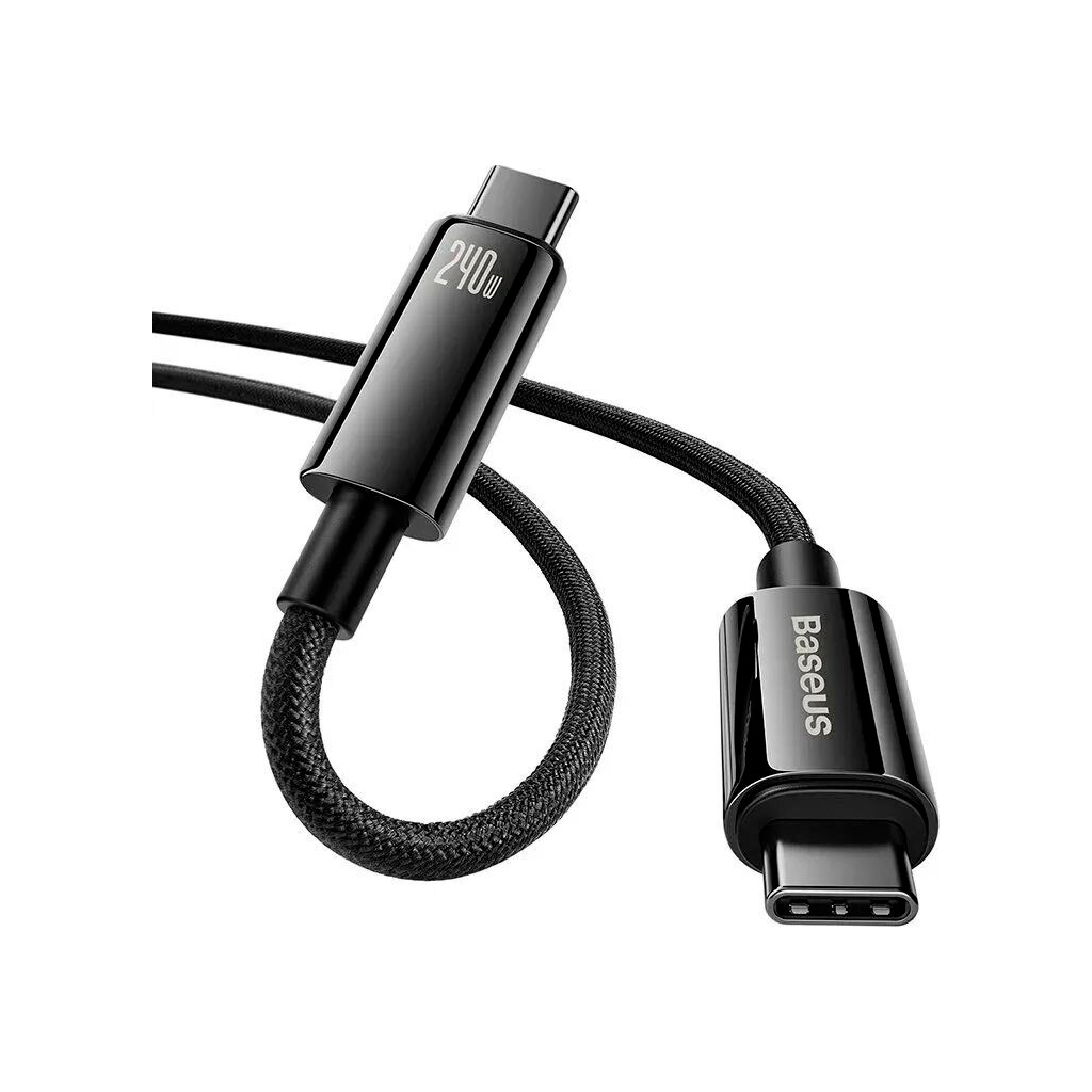 Дата кабель USB-C to USB-C 2.0m 240W Black Baseus (CAWJ040101) - фото 2 Дата кабель USB-C to USB-C 2.0m 240W Black Baseus (CAWJ040101) - фото 2
