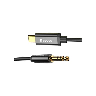 Кабель мультимедійний USB-C to 3.5mm M 1.2m black Baseus (CAM01-01) - фото 1