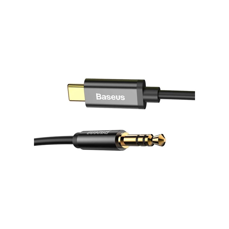 Кабель мультимедійний USB-C to 3.5mm M 1.2m black Baseus (CAM01-01) - фото 1