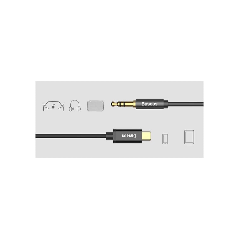 Кабель мультимедійний USB-C to 3.5mm M 1.2m black Baseus (CAM01-01) - фото 9